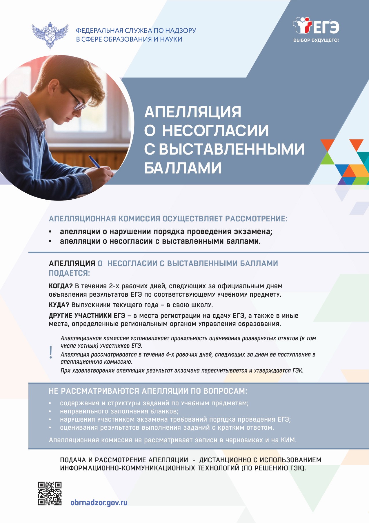 Апелляция о несогласии с выставленными баллами